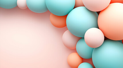 Pastel Balloons on Pink Background