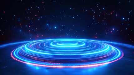 Obraz premium Abstract Futuristic Light Circle Stage