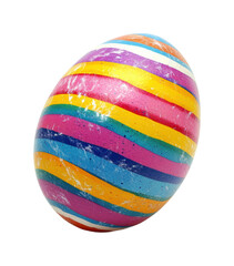 Colorful easter egg decoration creative isolated on transparent background