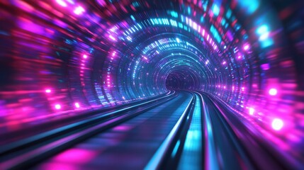 Fototapeta premium Abstract Futuristic Tunnel of Light