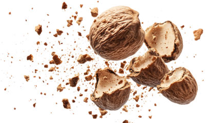 A pile of nuts has been crushed and scattered 