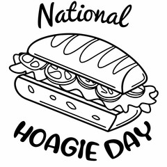 NATIONAL HOAGIE DAY vector illustration