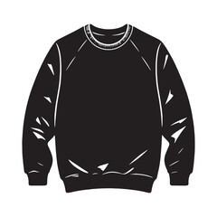 Classic Sweatshirt silhouette, timeless and reliable – Sweatshirt illustration – Minimalist Sweatshirt vector – Men's dress silhouette

