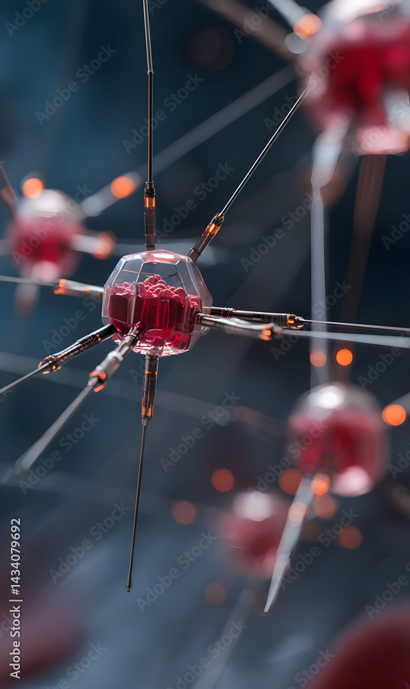 Poster envisioning cellular structures revealing the intricate architecture of biological processes at a mi