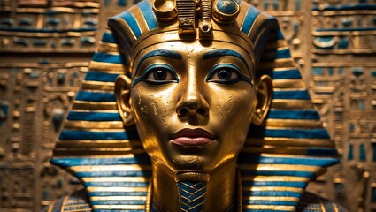 The golden pharaoh close up of king tut's mask