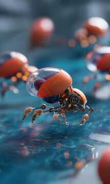 Robotic arthropods navigate an alien aquatic landscape in an exploration of mechanical lifeforms