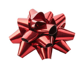 Decorative red bow for gifts holiday celebration festive cheer isolated on transparent background