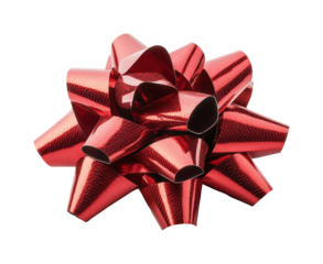 Decorative red bow for gifts holiday celebration festive cheer isolated on transparent background