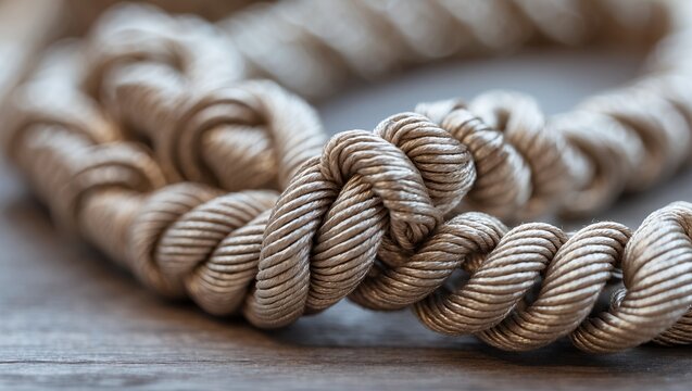 Tightly knotted cord showcasing strength and complexity