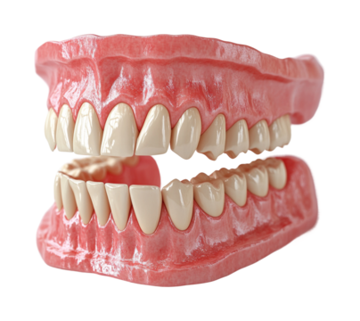 Dental education model of human teeth classroom anatomy isolated on transparent background