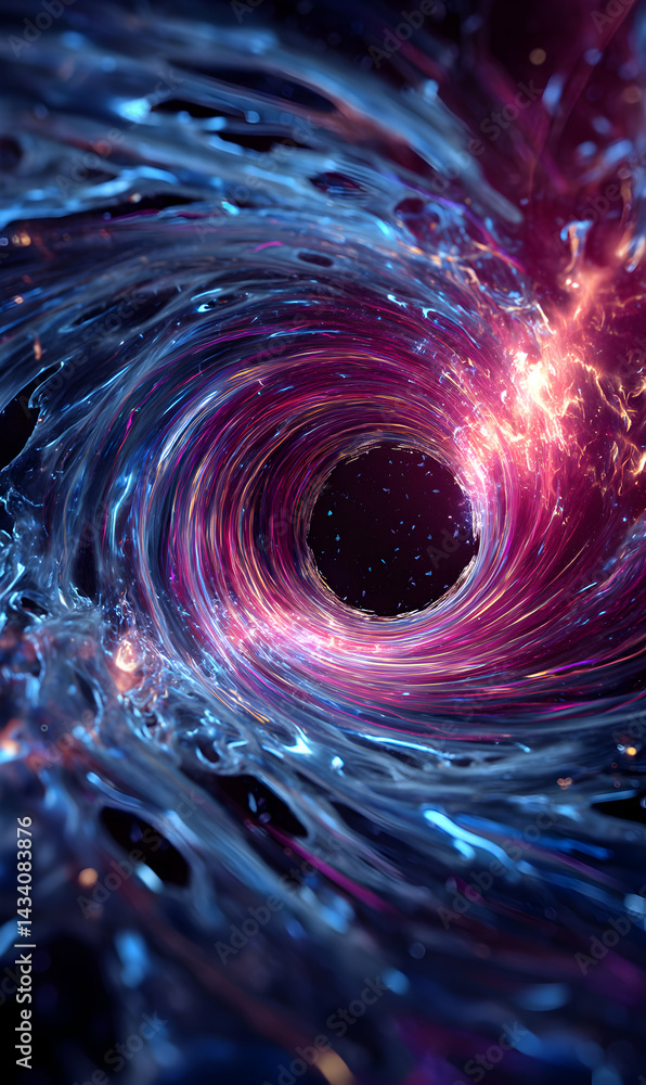 Poster abstract rendering of a cosmic vortex displaying ethereal light and swirling energetic patterns