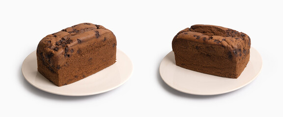 collection of chocolate cake on white plate 