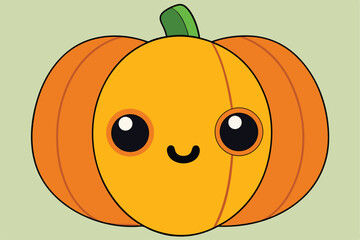 Illustration of yellow pumpkin Isolated