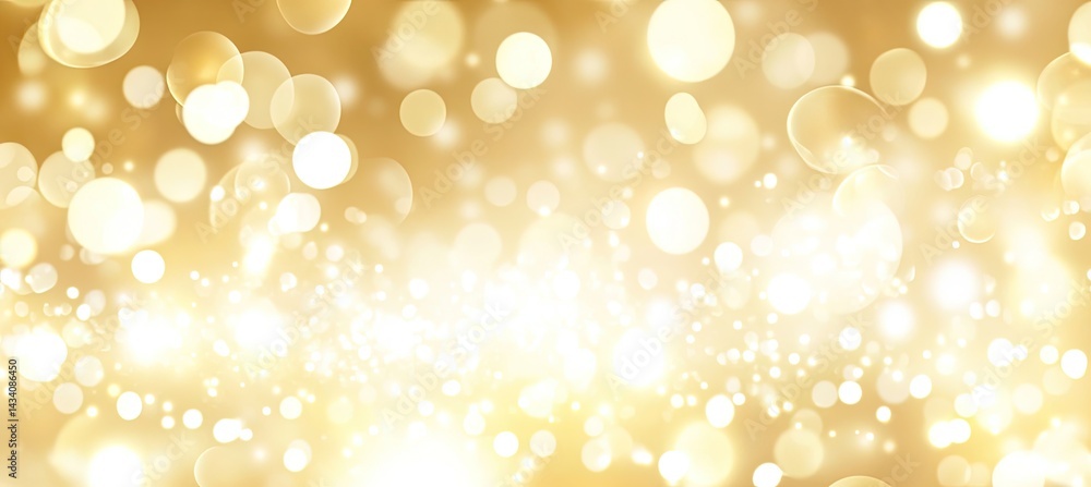 Poster golden glittering bokeh overlay with sparkling light effects and shiny particle burst