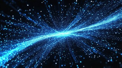 Naklejka premium Abstract Digital Light Trails in Deep Space