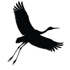 flying stork in flight