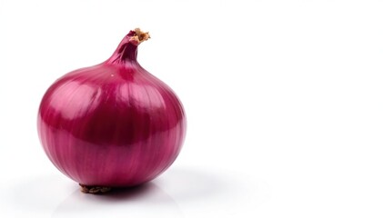 Close-up shot of a red onion against a pure white background , culinary, close-up, red onion