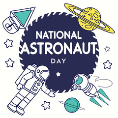 NATIONAL ASTRONAUT DAY vector illustration
