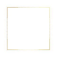 Gold gradient thin line with dashed square frame element.