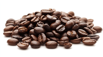 Naklejka premium Pile of Roasted Coffee Beans 볶은 커피 원두 더미