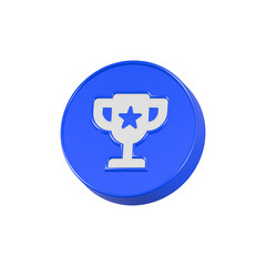Winner trophy icon 3d rendering