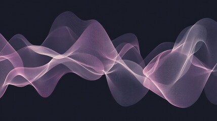 Fototapeta premium Abstract pink wave flow on dark background.