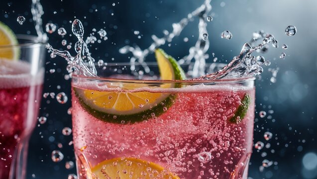 Vibrant glass of refreshing effervescent elixir