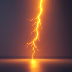 Bright lightning bolt striking in a dark environment.