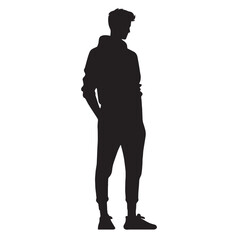 Coordinated Tracksuit silhouette, top-to-bottom style – Tracksuit illustration – Minimalist Tracksuit vector – Men's dress silhouette

