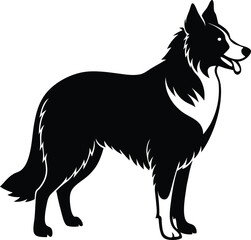 dog icon black silhouette vector illustration on transparent background
