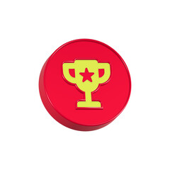 Winner trophy icon 3d rendering