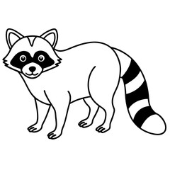 Stylized Raccoon Outline Art