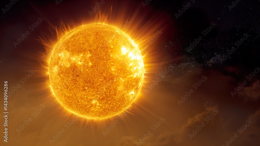 Wall mural the sun's enduring presence a relative perspective on time and space illuminating our understanding 