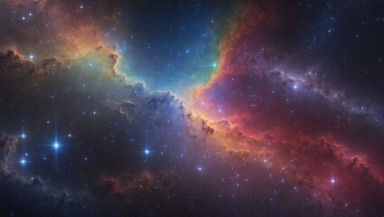 Fototapeta premium Vibrant nebula and star field in deep space