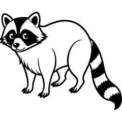 Stylized Raccoon Outline Art