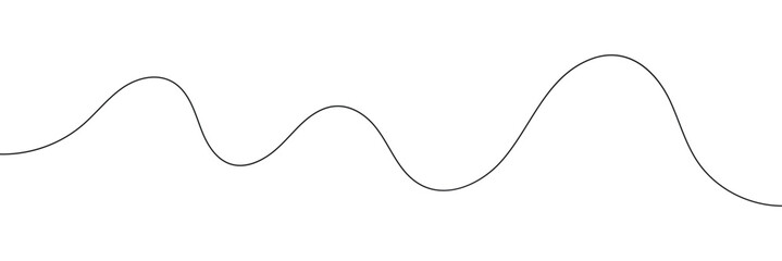 Vector isolated one line simple wave drawing. Single line wave minimal tattoo sketch. Vector illustration. EPS 10 . 