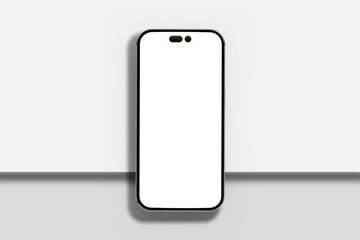 Full screen smart phone mock up isolated on white background.