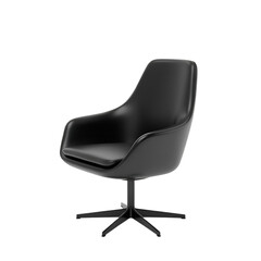 black office chair isolated on transparent background PNG