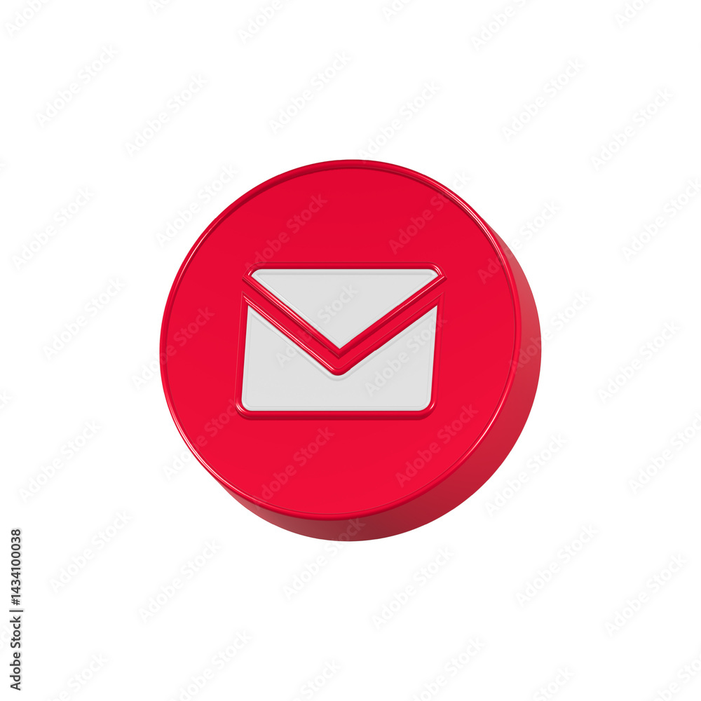 Aufkleber mail 3d rendering button
