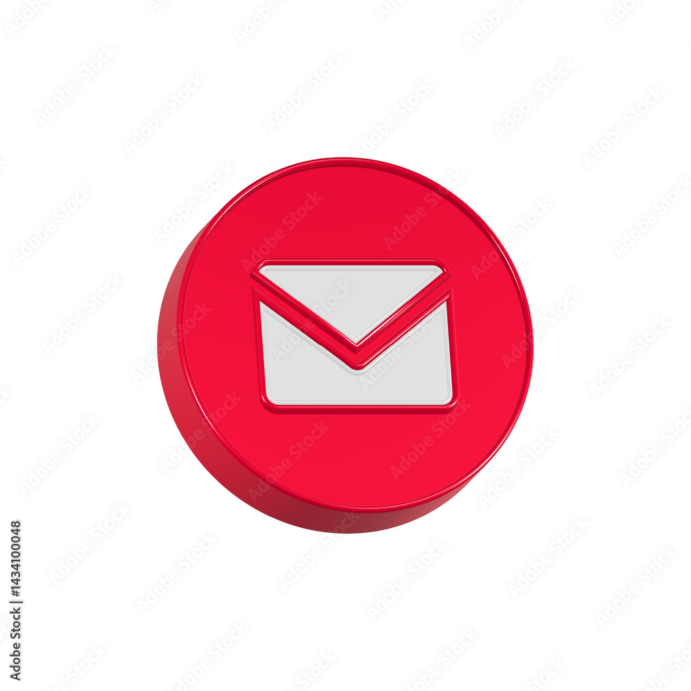 Aufkleber mail 3d rendering button