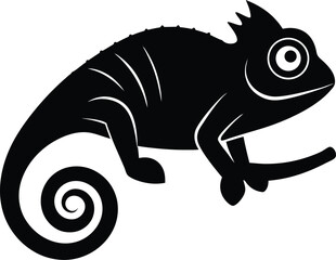 chameleon cartoon isolated on white