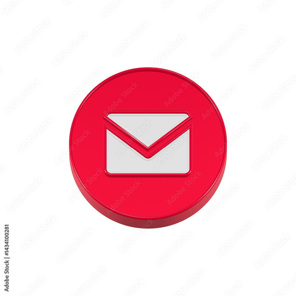 Aufkleber mail 3d rendering button