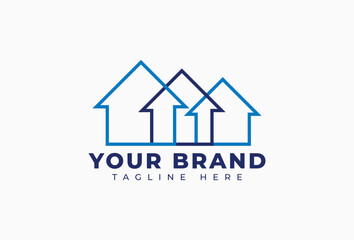 Outline House Real Estate Building Logo