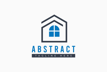 Modern Minimalist House Real Estate Building Logo Design