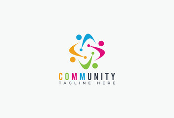 Colorful People Person Community Logo Design