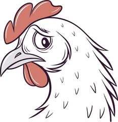 Hen Illustration With Sad Face