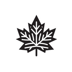 Fototapeta premium Minimal maple leaf design in clean black silhouette
