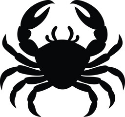 black crab on white background