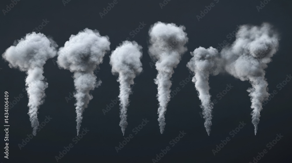 Poster ethereal plumes of smoke rising against a dark gray backdrop creating a dramatic and atmospheric com