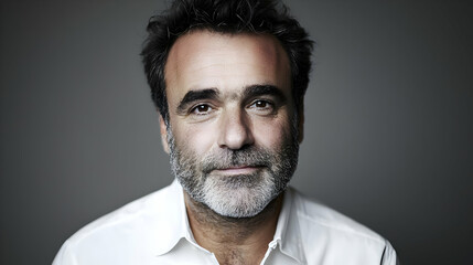 Fototapeta premium Portrait Of Man With Light Gray Background